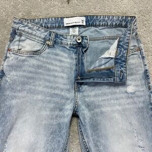 Paper Denim & Cloth Jeans 34x30 Blue Light Wash Distressed Ripped Slim Straight